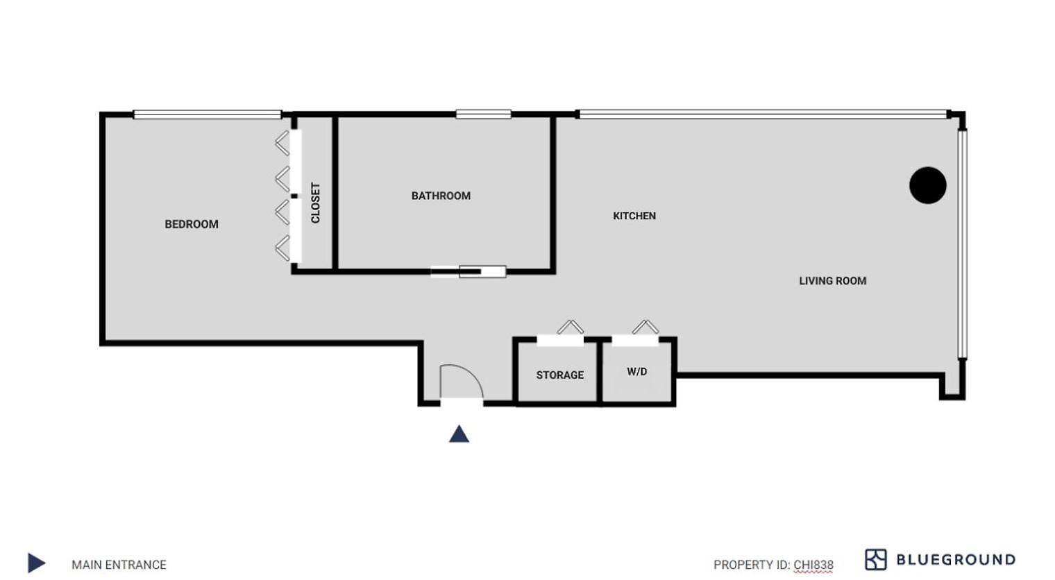 Apartment River North 1br W Gym Lounge Roof Nr L Chi-838