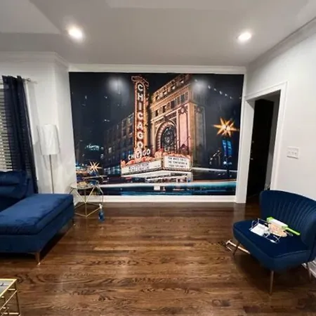 Apartment The Blue Golden Luxury Modern 3- Bedroom In Chicago