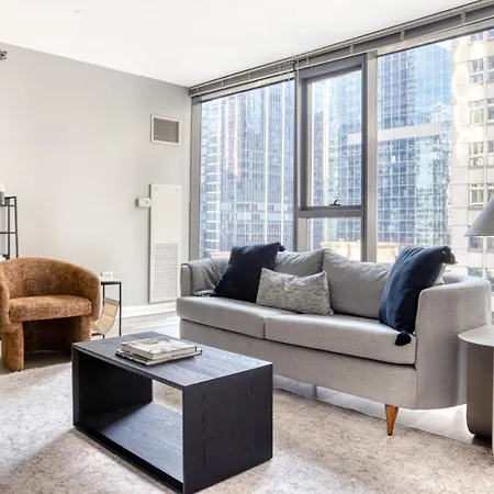 Apartment Loop 1br W Gym Pool Lounge 1 Block From L Chi-671 Chicago