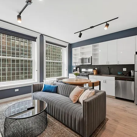 The Plymouth Chicago 4-Br Apartment In Printers Row - Free Parking, Gym & Rooftop Aparthotel