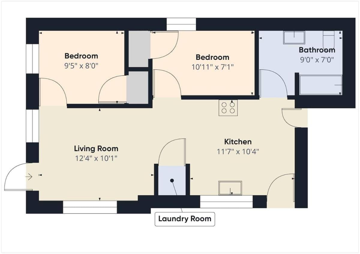 Chic 2br Top-floor Gem