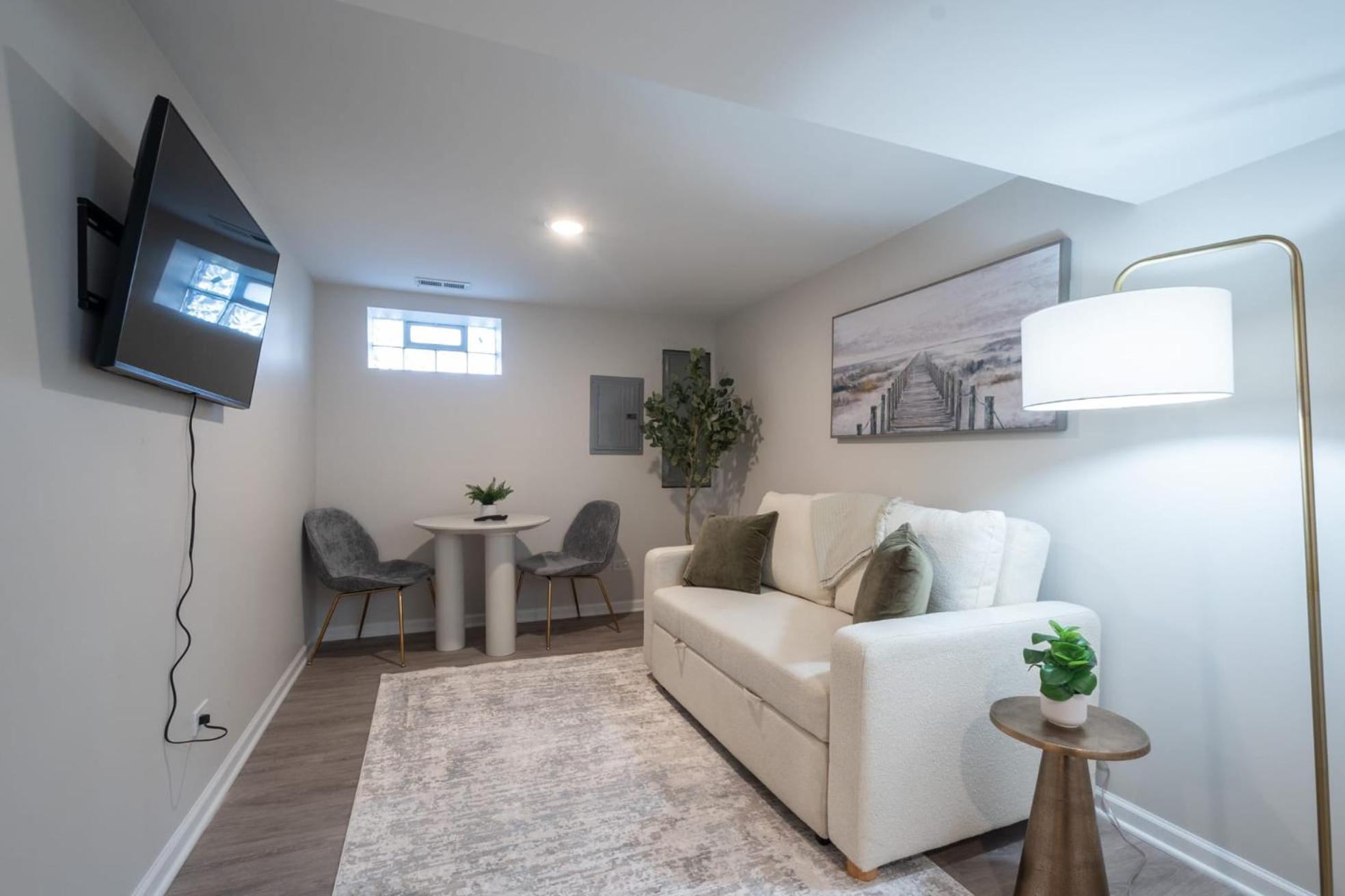 A Charming Modern Chic Basement