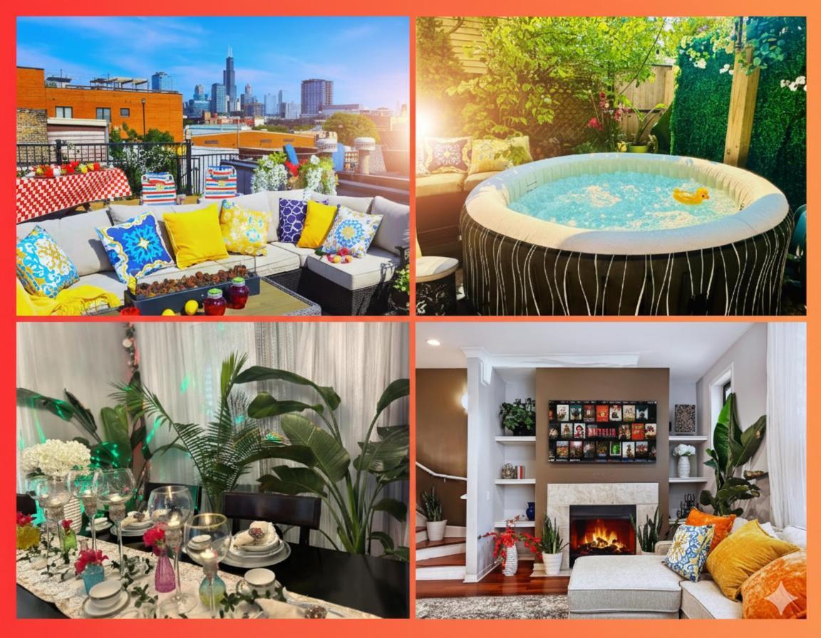 Holiday home Art Downtown Fulton Market Entire 3 Bedroom Sleep10 Private Garage Roof Ev Tesla Chicago