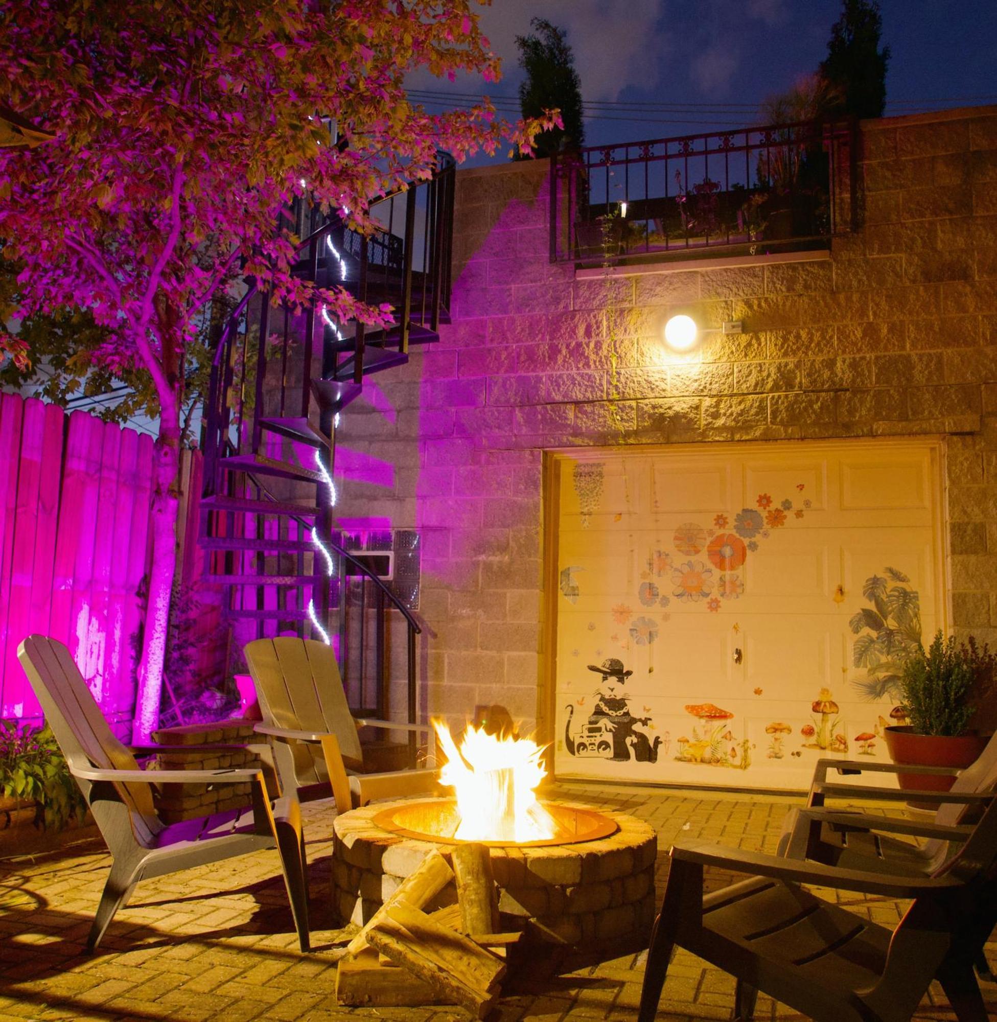 The Banksy-greystone Rooftop Firepit United Center Chicago