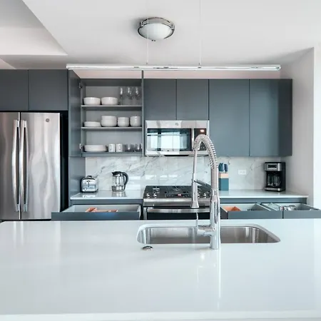 River W 1br W Rooftop Gym Nr Blue Line Chi-678 Apartment *