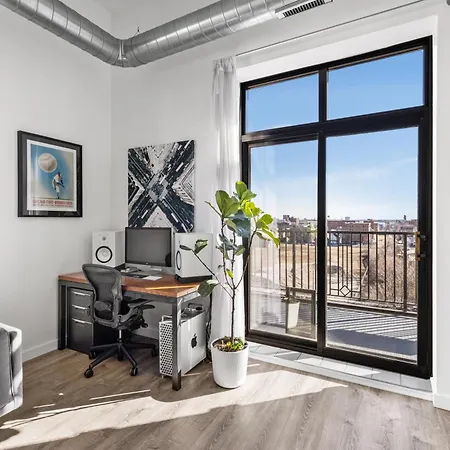 Modern Historic Loft 19ft Ceilings, Gym, Heated Parking, Skyline Views, Balcony *