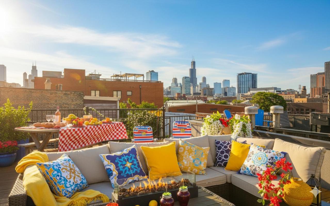 Art Downtown Fulton Market Entire 3 Bedroom Sleep10 Private Garage Roof Ev Tesla Holiday home